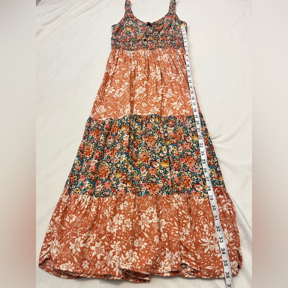 Maurices Bare Floral Patchwork Multicolor Coral Midi Dress Women’s XS - Picture 6 of 16